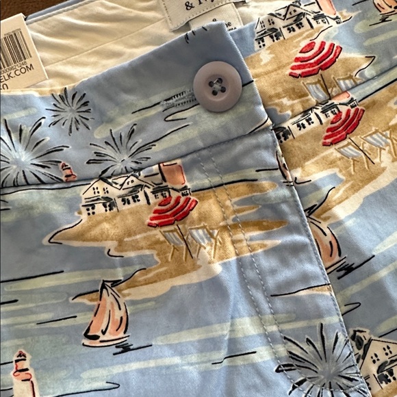 πβ¨ NWT Crown & Ivy Caroline 5β Printed Shorts β Coastal Beach Print β Size 8 - Picture 5 of 11